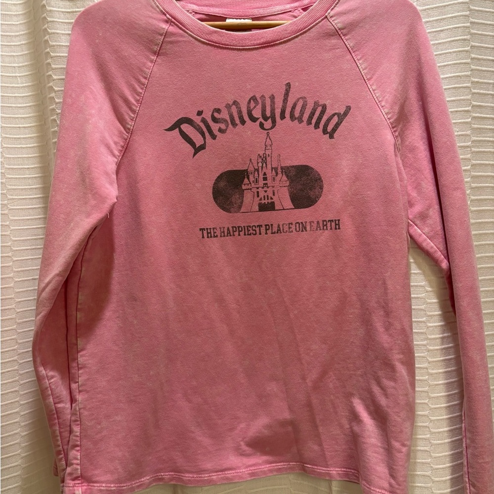 Disney Pink Long Sleeve Tee with Disneyland Graphic